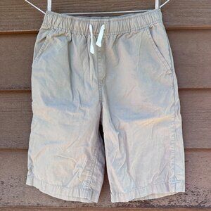 Boys Khaki Elastic Waist Twill Shorts With Drawstring & Pockets Size 16